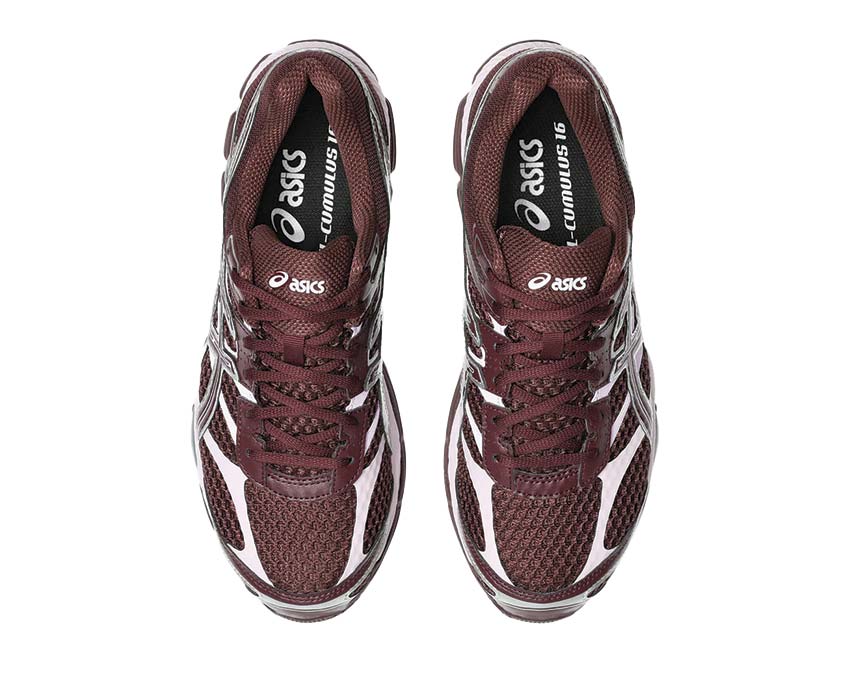 Asics Gel Cumulus 16 Port Royal détail — mesh et suède structuré