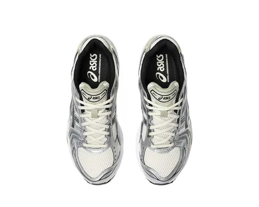Asics Gel Kayano 14 Birch/Pure Silver arrière — amorti Gel talon