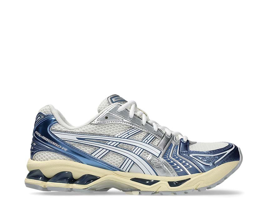 Asics Gel Kayano 14 Cream/Denim Blue — men's running shoe Gel cushioning front/rear
