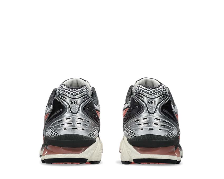 Asics Gel Kayano 14 Papaya White/Papaya détail — cuir synthétique et mesh
