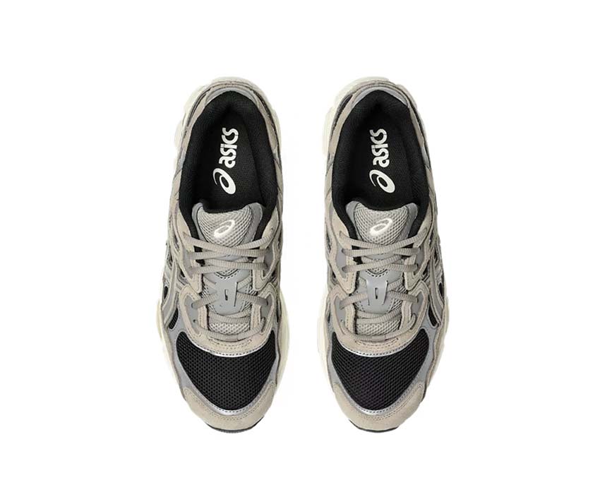 Asics Gel NYC Greige Black/Greige rear view — Gel heel cushioning vintage