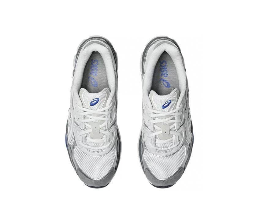 Asics Gel NYC Glacier Grey/Gravel vista trasera — amortiguación Gel talón vintage