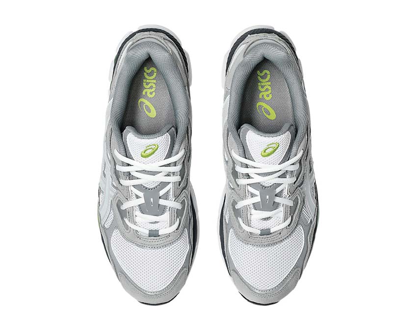 Asics Gel NYC White/Glacier Grey détail — mesh et suède 90s