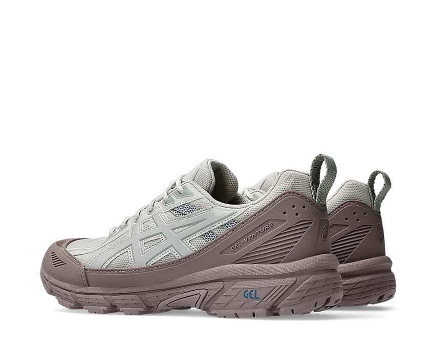 Asics Gel Venture 6 Shield Mauve Grey/Oyster Grey detalle — refuerzo impermeable GTX