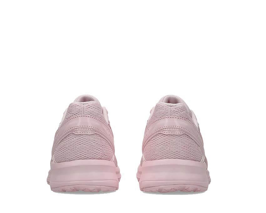 Asics Jog 100S Pink Salt détail — suède et mesh premium rétro