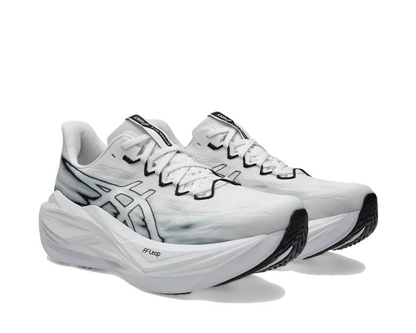 Asics Superblast 3 White vue latérale — tige knit légère ultra-réactive