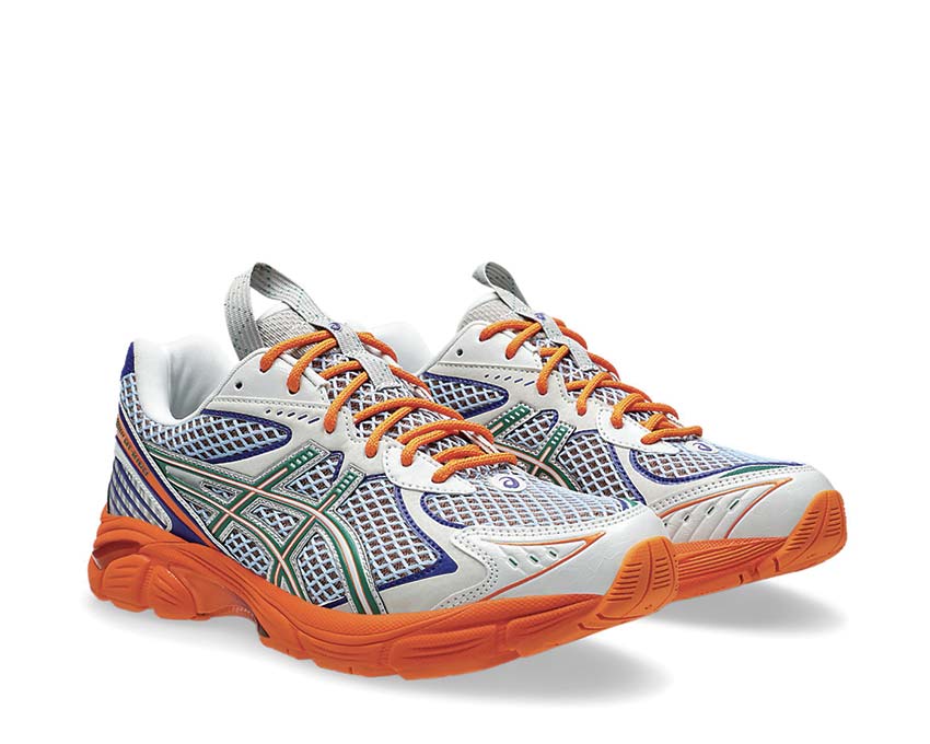 Asics UB-7 GT-2160 Kiko Kostadinov Lava Orange/Jasper Green vue latérale — design collaboration
