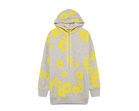 Autry Flowers Hoodie Gris Jaune — sweat capuche motif floral brodé premium lifestyle