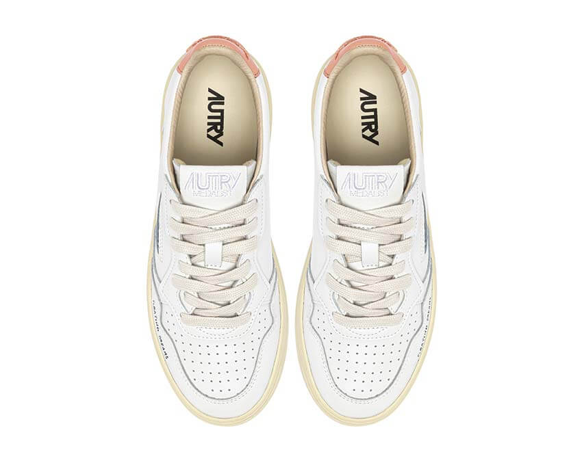 Autry Medalist Low Peach dos — talon Medalist Low cuir pêche
