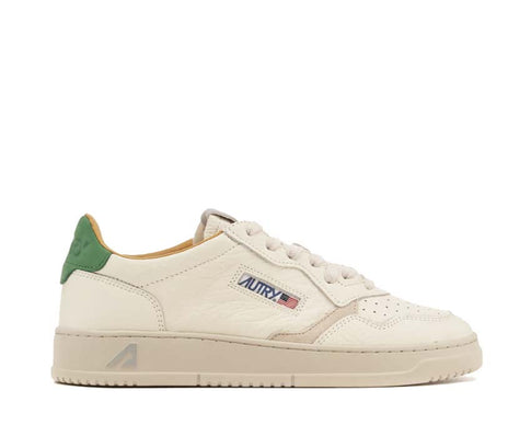 Autry Medalist Low Elep Am Vapor Green — sneaker homme cuir naturel vert