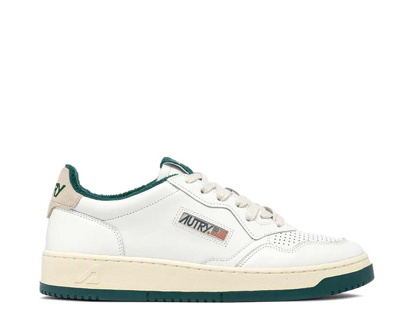 Autry Medalist Low Virgin Sponge White Forest — sneaker homme cuir rétro sport