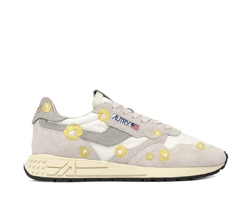 Autry Reelwind Low Embro Flow White Butterc — sneaker homme cuir brodé sport