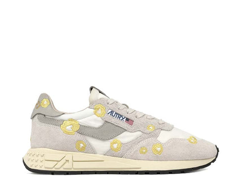 Autry Reelwind Low Embro Flow White Butterc — sneaker homme cuir brodé sport