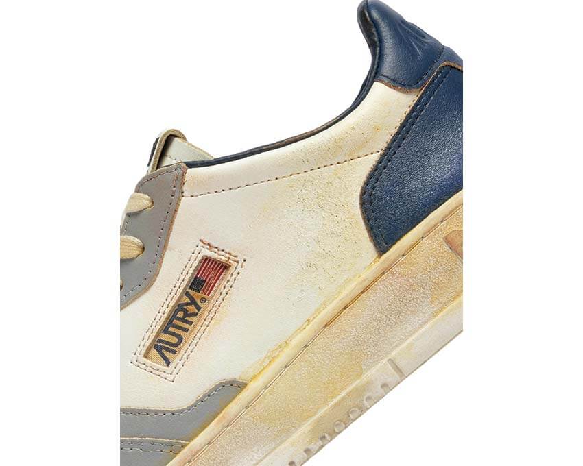 Autry Super Vintage Low vue latérale — cuir bicolore vintage Medalist Low
