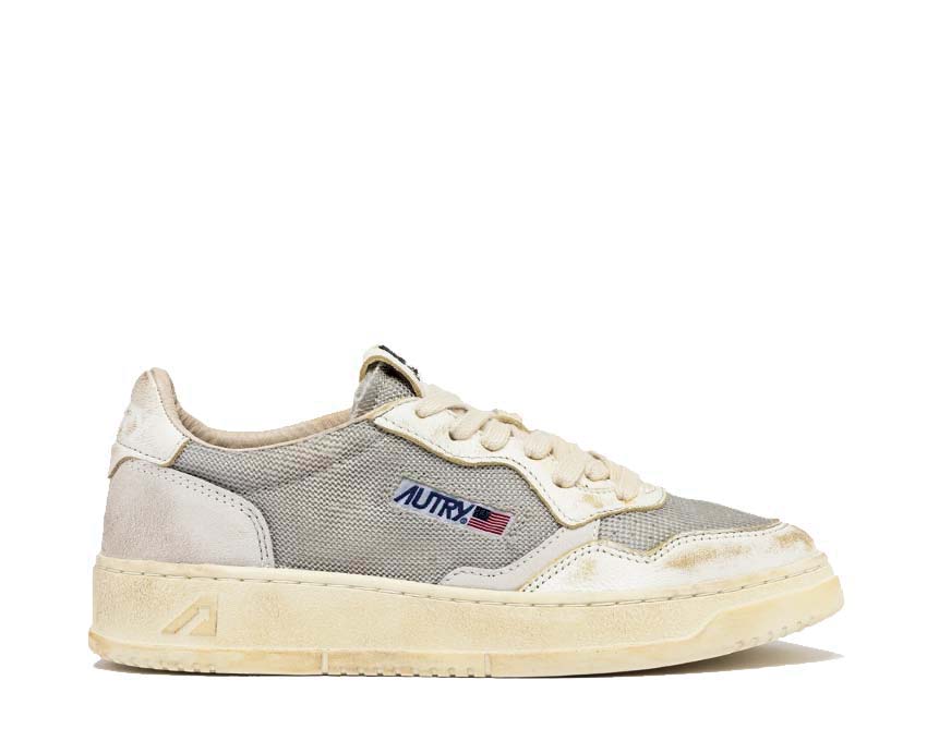 Autry Super Vintage Low Dragon Goat Sepia White — men's sneaker goat leather