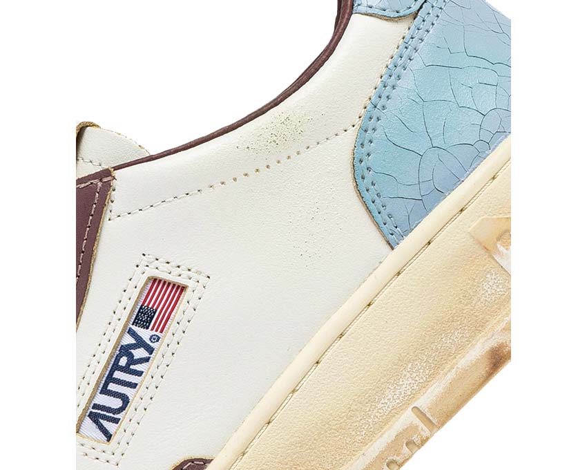 Autry Super Vintage Low Leat White Celestial vista lateral — cuero premium
