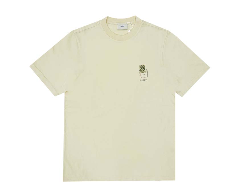 Autry T-Shirt Cotton Cream — t-shirt homme coton crème logo brodé Autry