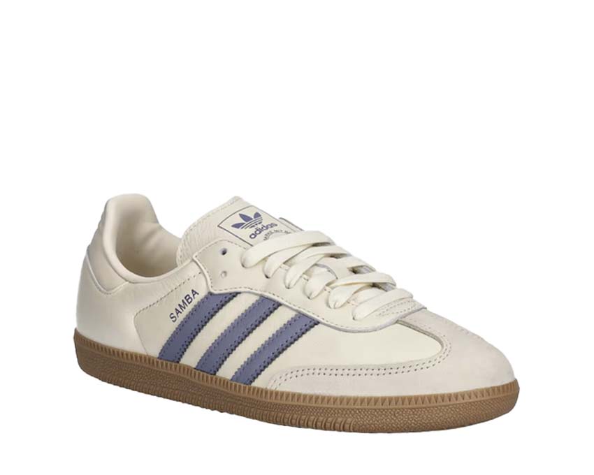 Adidas Samba OG W Silver Violet vue latérale — bandes argentées