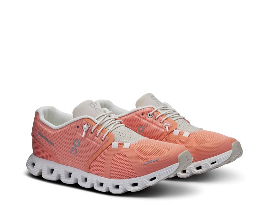 On Cloud 5 W Flamingo/Pearl Seitenansicht — leichtes Obermaterial Damen