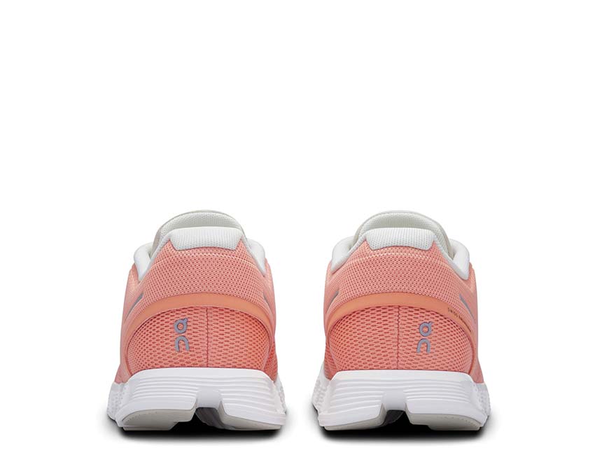 On Cloud 5 W Flamingo/Pearl Sohle — CloudTec leichte Laufsohle Damen