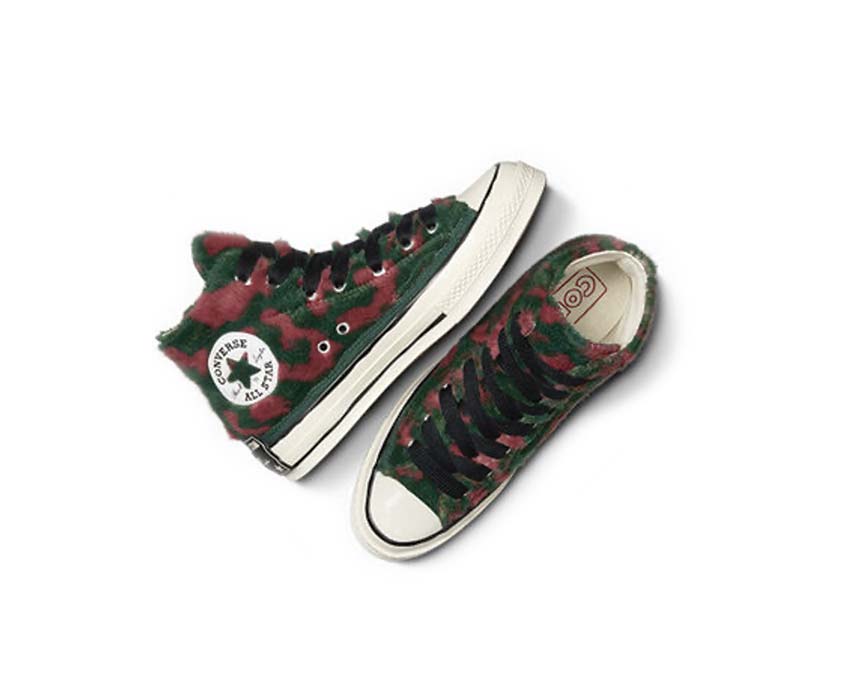 Converse Chuck 70 Hi Astrodust/Green Pink/Burgundy suela — suela vulcanizada burdeos reforzada