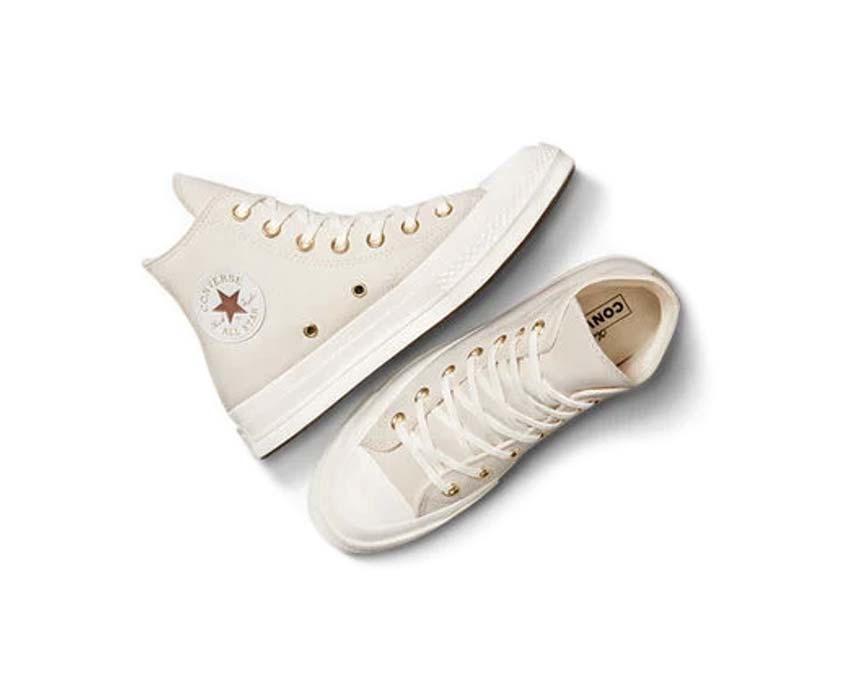 Converse Chuck 70 Hi Light Dune/Egret semelle — semelle vulcanisée noire épaissie