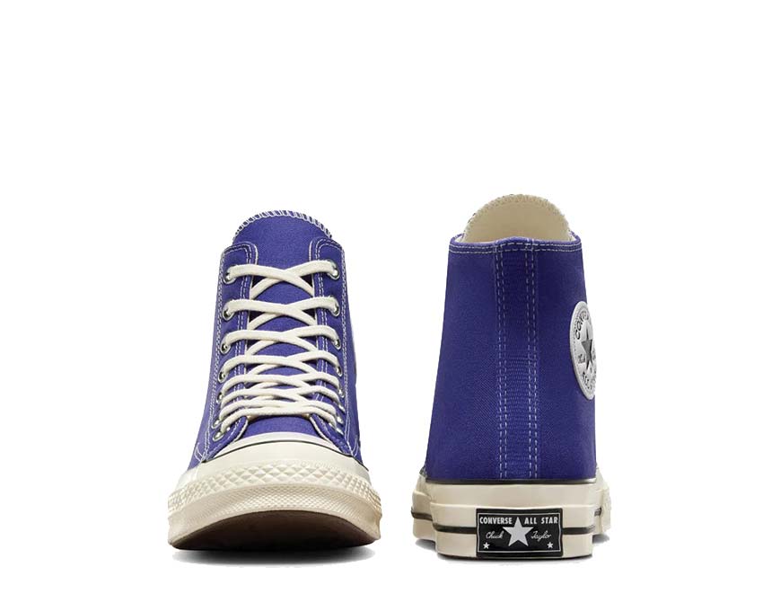 Converse Chuck 70 Hi Night Indigo/Egret Lilac suela — suela vulcanizada blanca reforzada