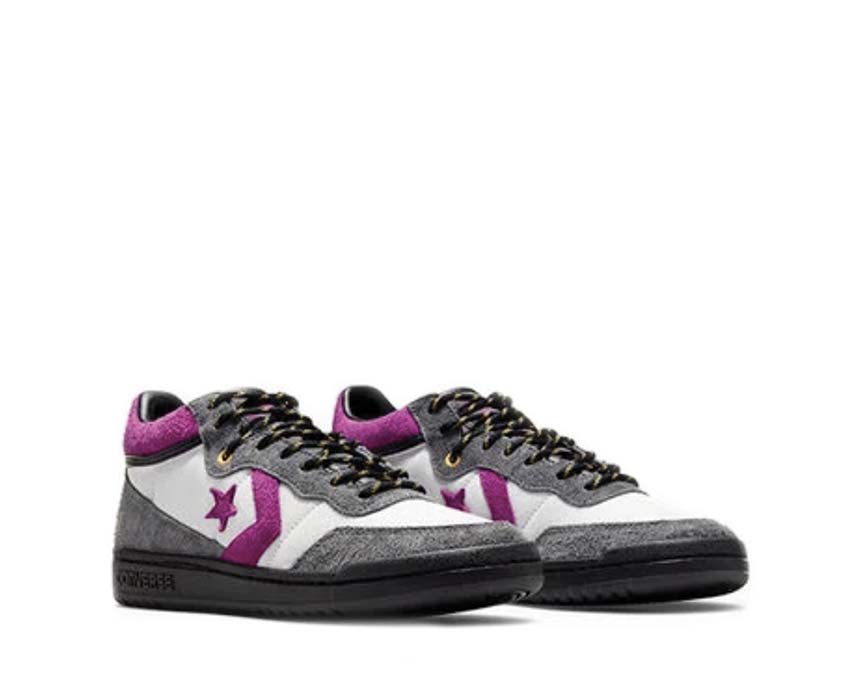 Converse Fastbreak Pro Mid Dark Matter Charcoal vista lateral — media caña baloncesto carbón