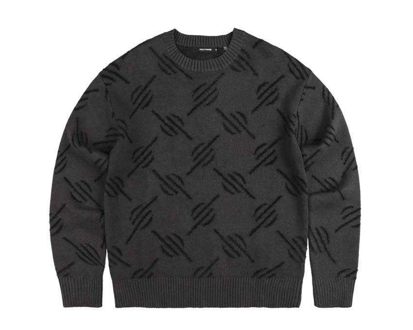 Daily Paper Tevin Monogram Knit Sweater Grey — unisex knit sweater monogram