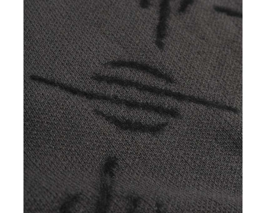 Daily Paper Tevin Monogram Knit Sweater Grey detail — jacquard logo knit