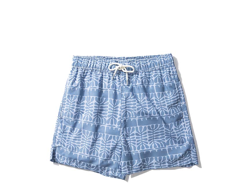 Edmmond Studios Leaves Shorts Plain Steel — short unisexe coton motif feuilles