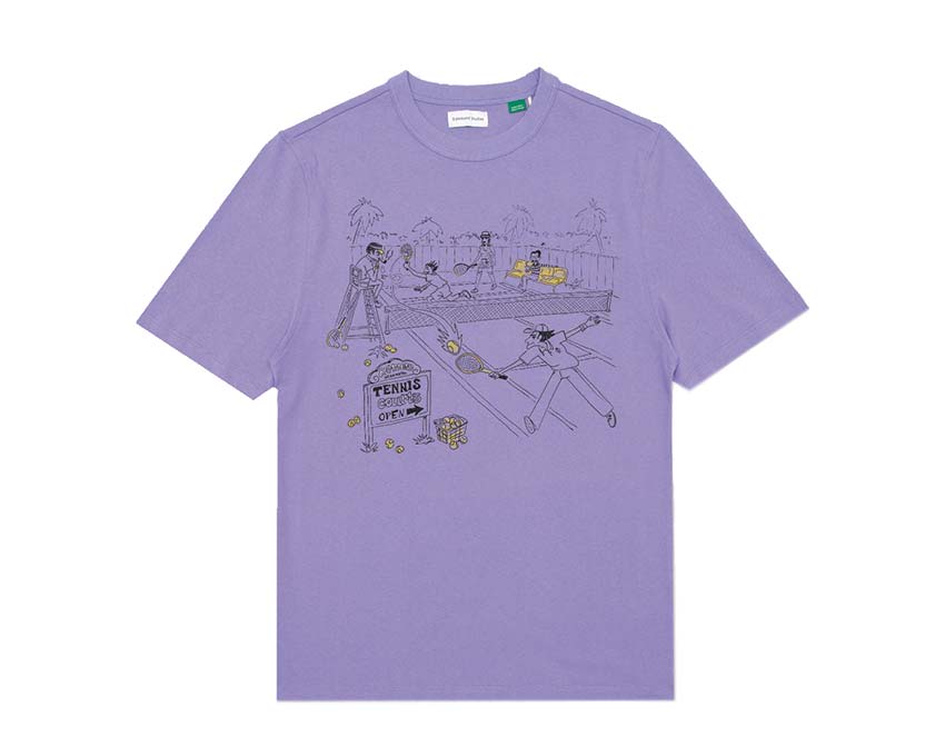 Edmmond Studios Tennis Courts Tee Light Purple — camiseta hombre motivo pista tenis