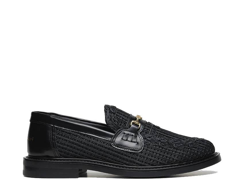 Filling Pieces Loafer Panier Black — loafer unisexe tressé noir artisanal