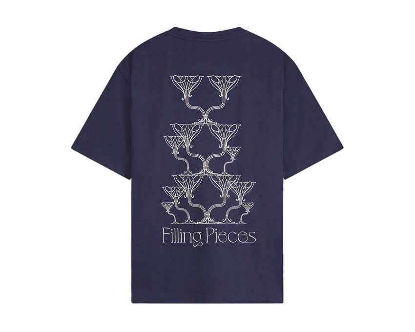 Filling Pieces T-shirt Champagne Bleu vue — t-shirt bleu coton champagne Amsterdam