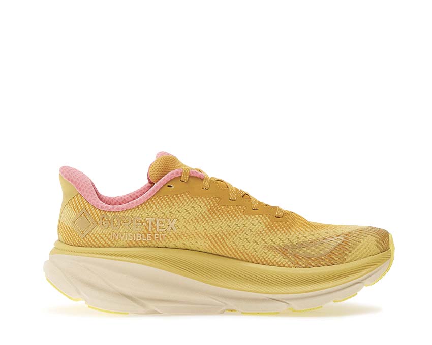 HOKA Clifton 9 GTX Varsity Yellow sole — maximal cushioning
