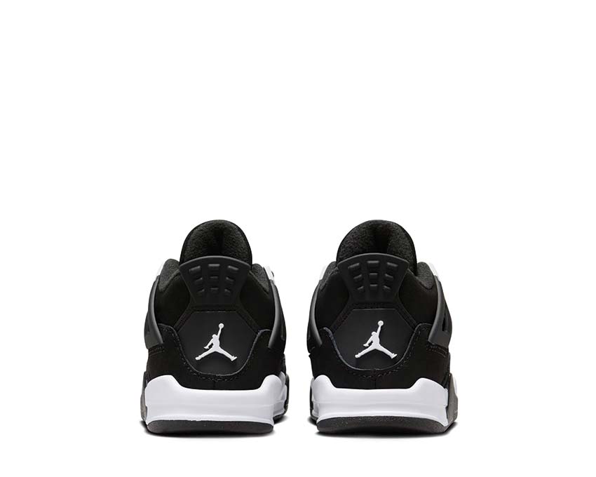 Jordan 4 Retro TD Black detalle — caña cuero negro Jordan 4 niño