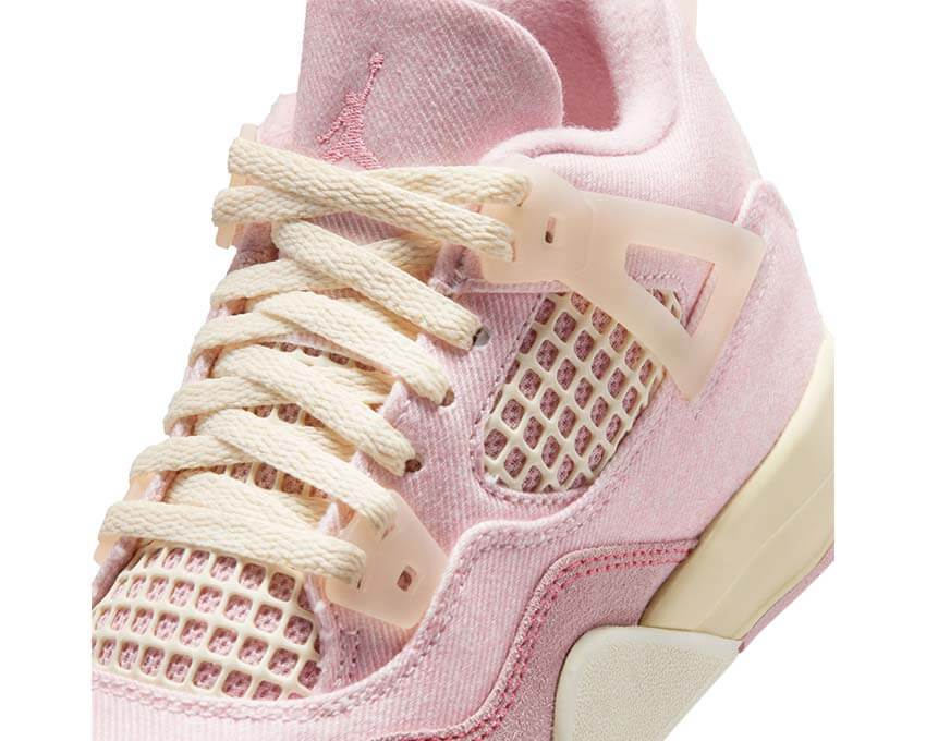 Jordan 4 Retro TEX PS Pearl Pink — sneakers denim cuir synthétique preschool