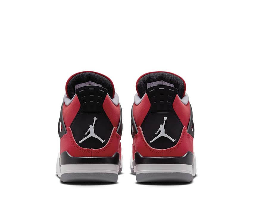 Air Jordan 4 Retro GS Toro Bravo détail — mesh et empiècements rouge vif