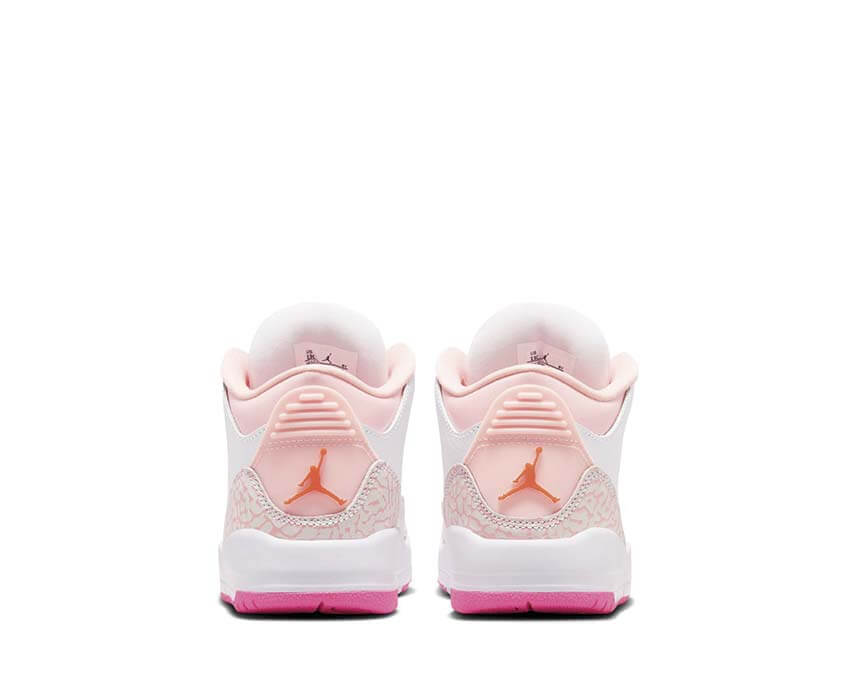 Jordan 3 Retro PS Pearl Pink détail — tige cuir rose nacré preschool