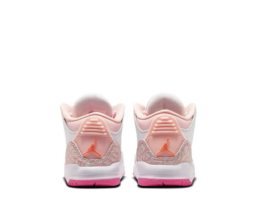 Jordan 3 Retro TD Pearl Pink détail — tige cuir rose nacré Jordan 3 enfant