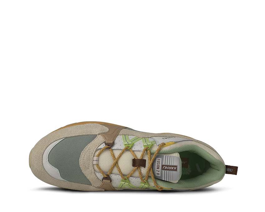 Karhu Fusion 2.0 x MÖLKKY Turtledove Shadow Lime detail — MÖLKKY embroidery Finnish game