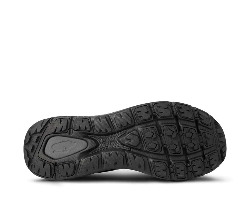 Karhu Ikoni Trail Black/Black detalle — parte superior mesh negra reforzada