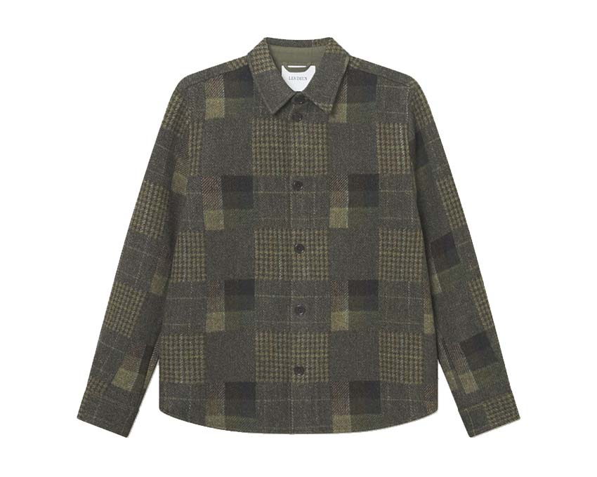 Les Deux Kody Patchwork Wool Overshirt — overshirt unisexe laine patchwork