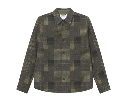 Les Deux Kody Patchwork Wool Overshirt — overshirt unisexe laine patchwork