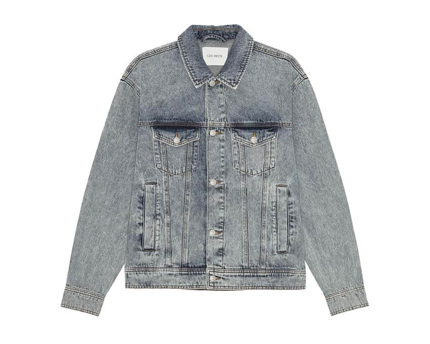 Les Deux Rally Ice Blue Denim Jacket — veste homme en denim bleu glacier