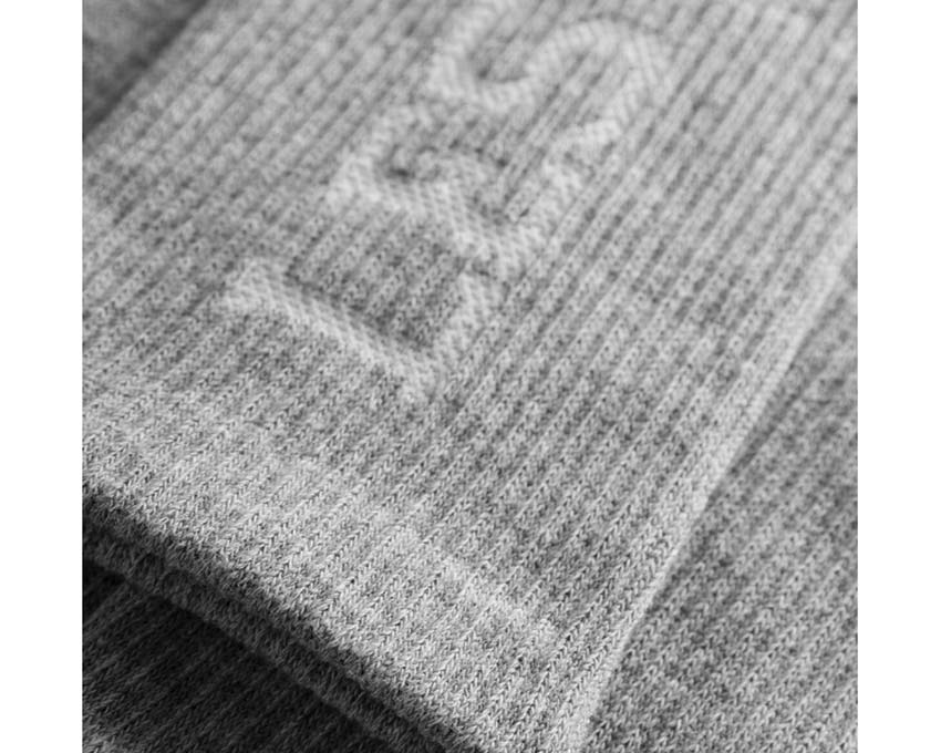 Les Deux Vertigo Socks Light Grey Melange détail — motif vertige trame