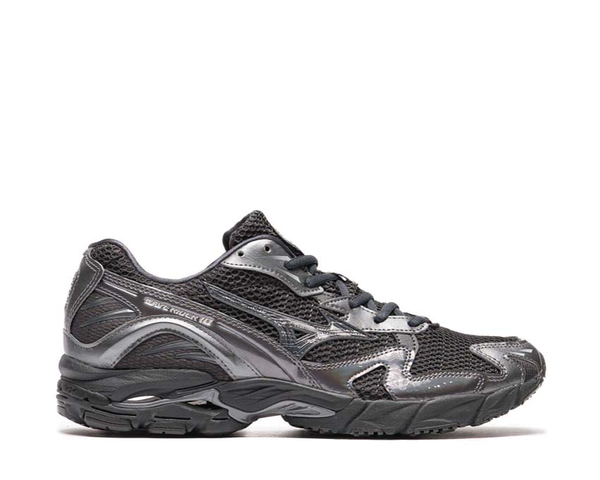 Mizuno Wave Rider 10 Black — Herren-Sneaker Retro-Laufschuh schwarz