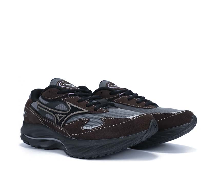 Mizuno Wave Rider β Quiet Shade vue latérale — mesh breathable gris
