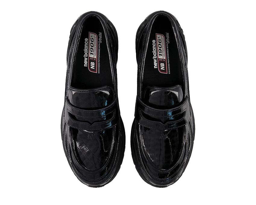 New Balance 1906L Black détail — tige en cuir et mesh