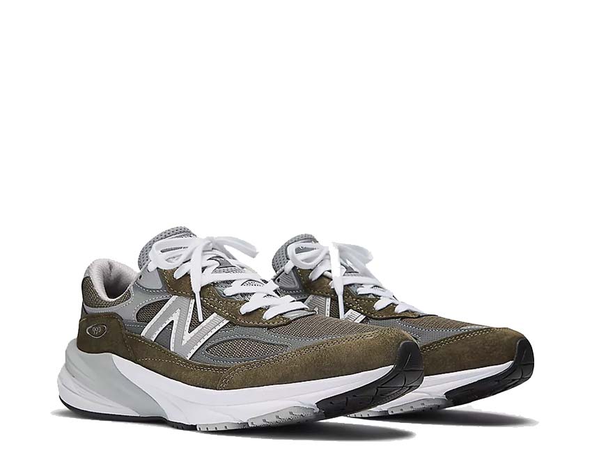 New Balance 990v6 Made in USA Olive semelle — amorti ENCAP et Blown Rubber